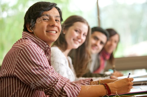 Preview: Group Of College University Students Smiling In A Classroom