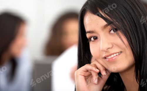 Preview: Business Woman Portrait Smiling In An Office - Hispanic