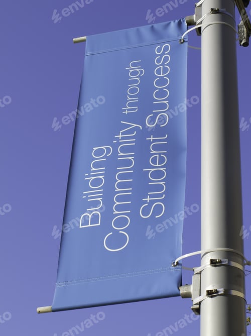 Preview: Motivational Banner On Campus Of Community College: Building Community Through Student Success