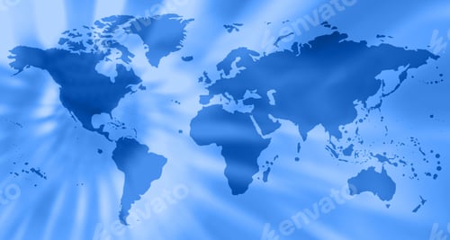Preview: Blue World Map With A Zoom Effect