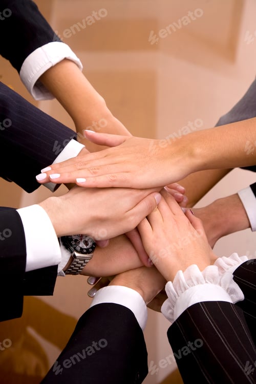 Preview: Business Office Team Work - Hands Of Successful Businessmen And Businesswomen