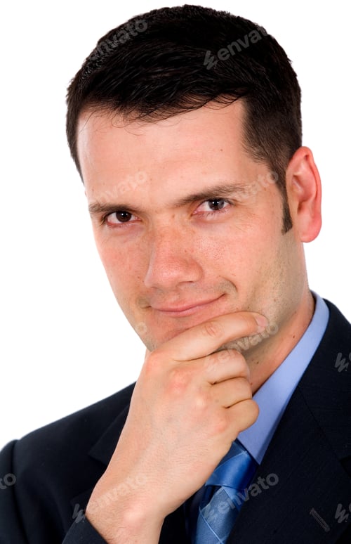 Preview: Confident Business Man Portrait Over A White Background