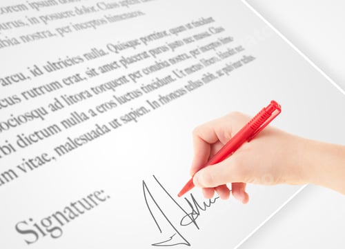 Preview: Hand Writing Personal Signature On A Legal Paper