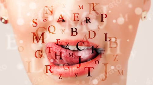 Preview: Beautiful Girl Lips Breathing Fonts And Characters Close Up