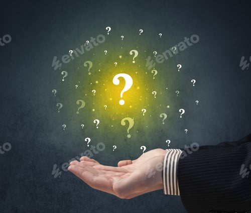 Preview: Yellow Question Marks Hovering Over Young Hand