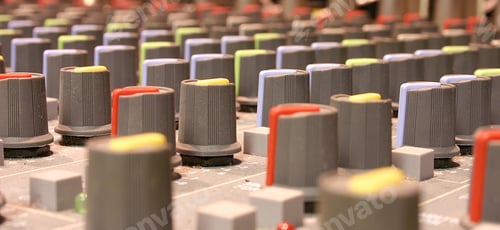 Preview: Close Up of Sound Mixer Control Panel