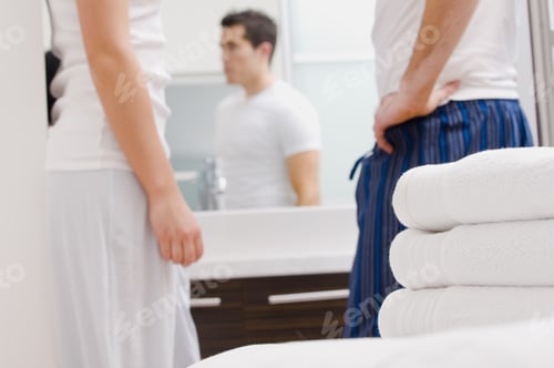 Preview: Couple Talking In Bathroom.