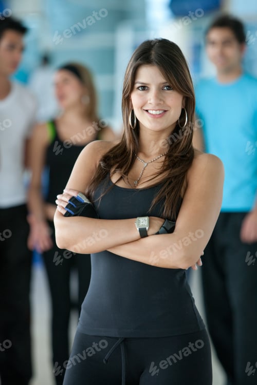 Preview: Beautiful Athletic Woman At The Gym Smiling