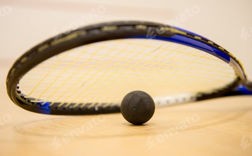 Preview: Squash Racket With A Ball At The Court