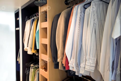 Preview: Organized Closet with Shirts, Jackets, and Storage