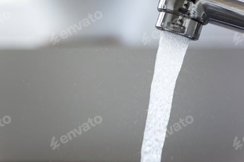 Preview: Water Running From A Tap Into A Kitchen Sink