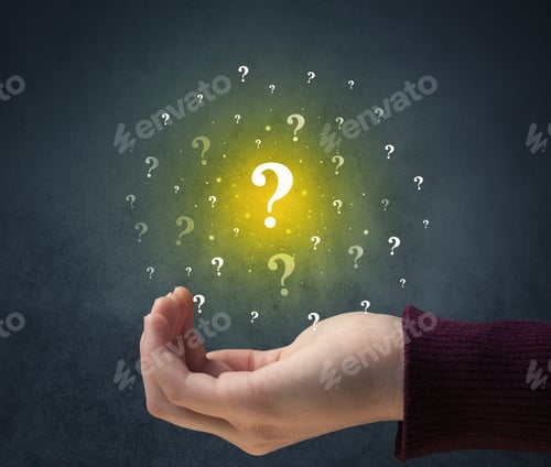 Preview: Yellow Question Marks Hovering Over Young Hand