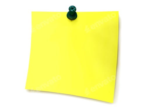 Preview: Hanging With Thumbtacks Isolated Over A White Background
