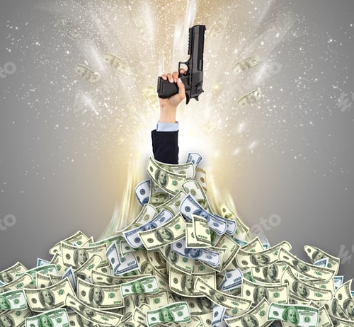 Preview: Hand Bursting From A Huge Money Pile