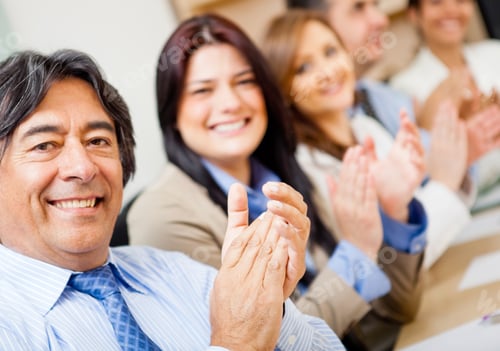 Preview: Business Group Applauding Celebrating Their Success At The Office