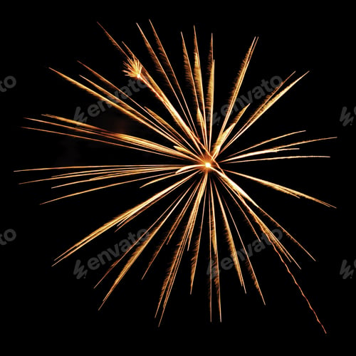 Preview: Reddish-Orange Burst Of Fireworks, Some Streaks With A Little Motion Blur, In Square Format