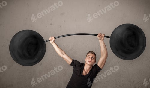 Preview: Strong Muscular Man Lifting Weights