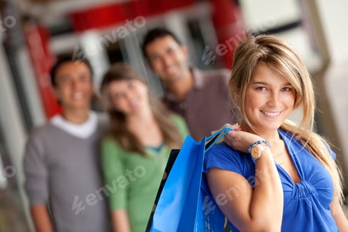 Preview: Beautiful Woman With Bags At A Shopping Center