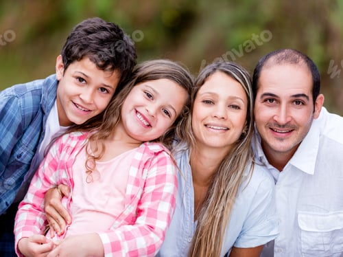 Preview: Portrait Of A Beautiful Happy Family Smiling