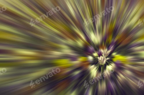 Preview: Multicolored Radial Blur Of Flower Bed With Focus On One Tulip, For Themes Of Uniqueness