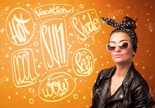 Preview: Cool Teenager With Summer Sun Glasses And Vacation Typography Concept