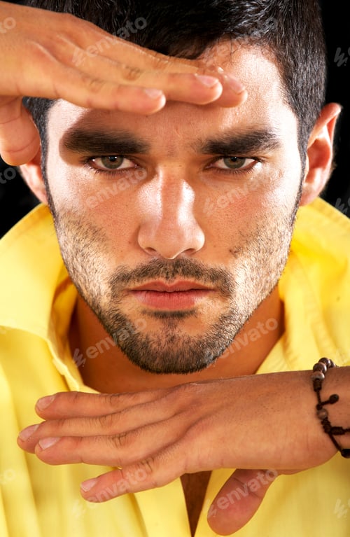Preview: Fashion Male Framing His Face With His Hands