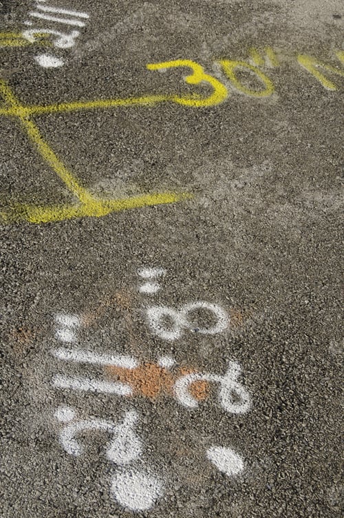 Preview: Markers On Pavement Near Street Repairs