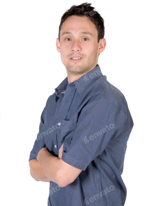 Preview: Casual Guy Portrait Over A White Background