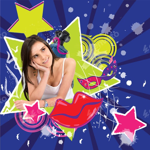 Preview: Pensive Girl Lying Down Over A Groovy Background