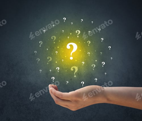 Preview: Yellow Question Marks Hovering Over Young Hand
