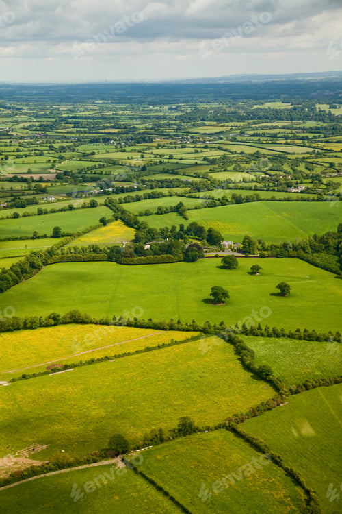 Preview: Beautiful Green Field Landscape Viewed From The Air
