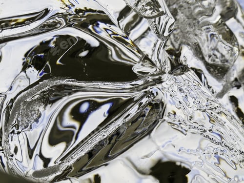 Preview: Winter Abstract: Ice Reflecting And Distorting Ambient Light Outdoors (Shallow Depth Of Field)