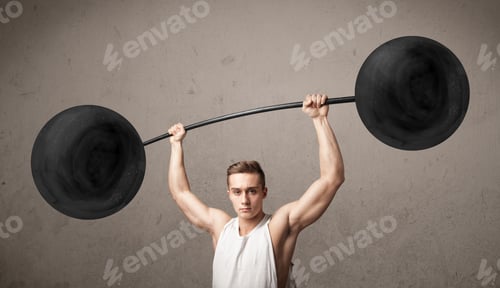 Preview: Strong Muscular Man Lifting Weights
