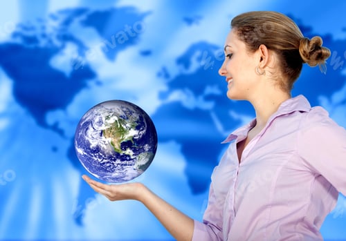 Preview: Business Woman With The World In Her Hands