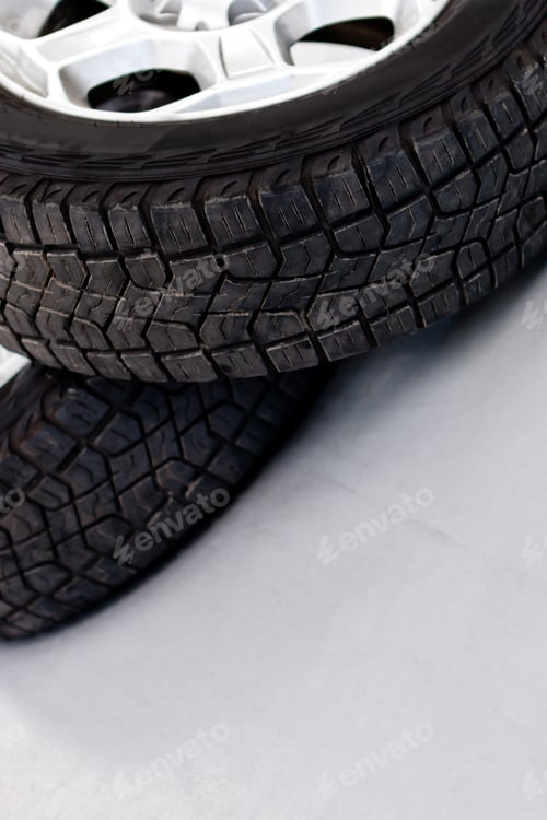 Preview: Car Wheels Or Tires Lying On The Floor