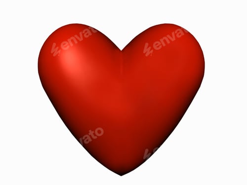Preview: 3D Isolated Heart On A White Background