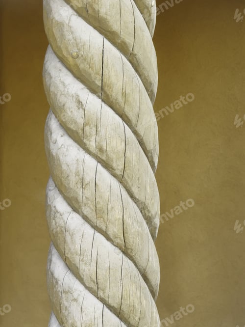 Preview: Part Of Cracked Wooden Post Patterned Like Rope