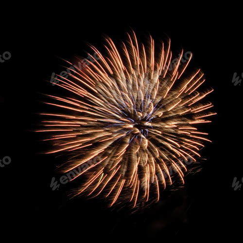 Preview: Large Burst Of Fireworks With Feathery Motion Blur