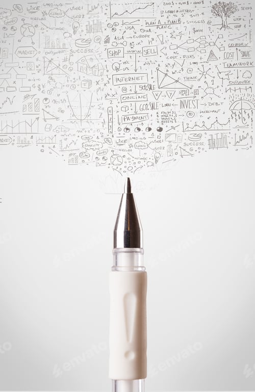 Preview: Pen Close-Up With Sketchy Diagrams