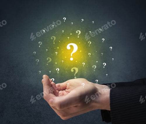 Preview: Yellow Question Marks Hovering Over Young Hand