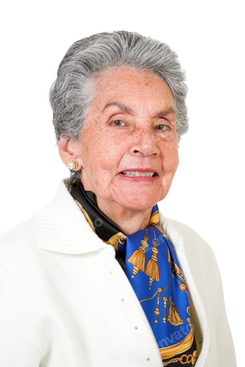 Preview: Beautiful Elderly Woman Smiling On A White Background
