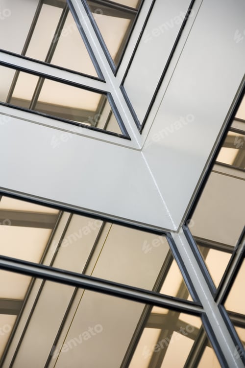 Preview: Corner Of Atrium With Windows Reflecting Skylight