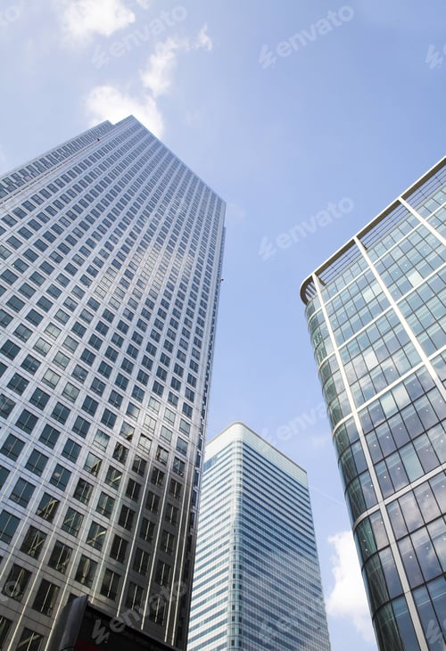 Preview: Corporate Buildings Towards The Sky In Canary Wharf
