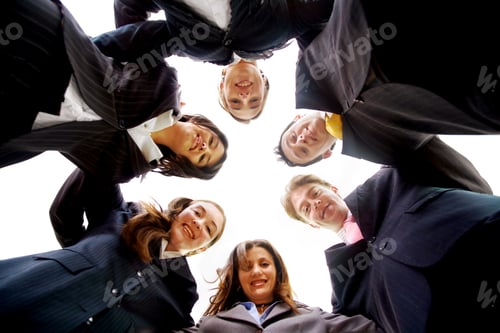 Preview: Business Office Team Work - All Young And Successful Businessmen And Businesswomen Isolated Over A