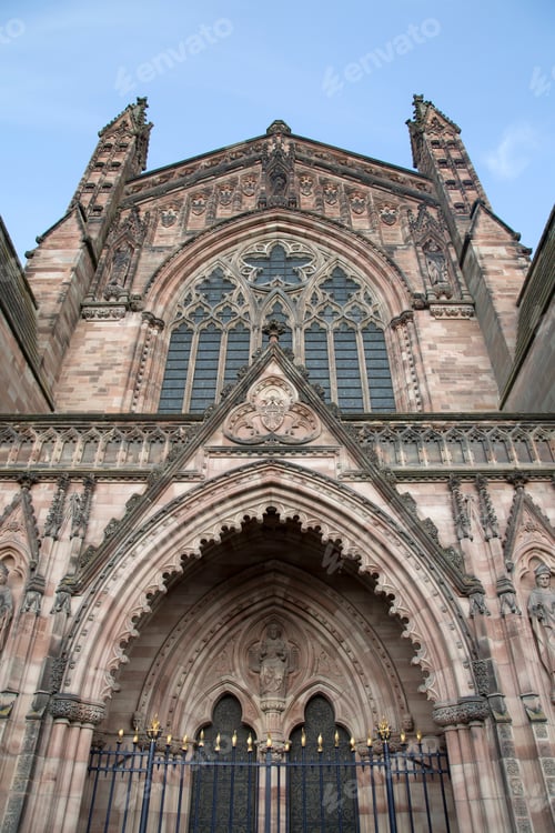 Preview: Cathedral Church Facade, Hereford, England, Uk