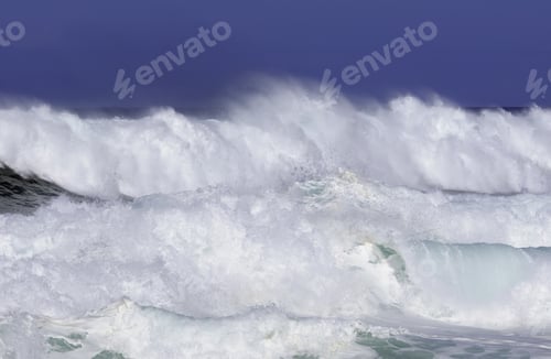 Preview: Breaking Surf Almost Obliterates Horizon Of Pacific Ocean Along North Shore Of Oahu