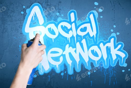 Preview: Hand Drawing A Social Network Subtitle On The Wall