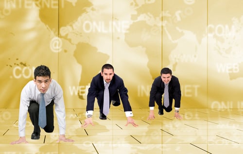Preview: Business Men On Their Knees Ready To Compete