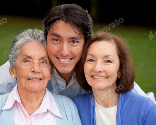 Preview: Family Portrait Of A Grandmother, Her Daughter And Grandson Smiling