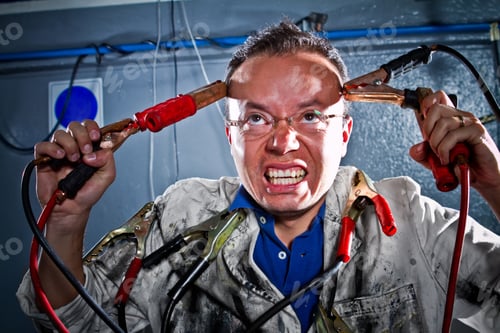 Preview: Crazy Male Mechanic Getting Electrocuted At The Garage